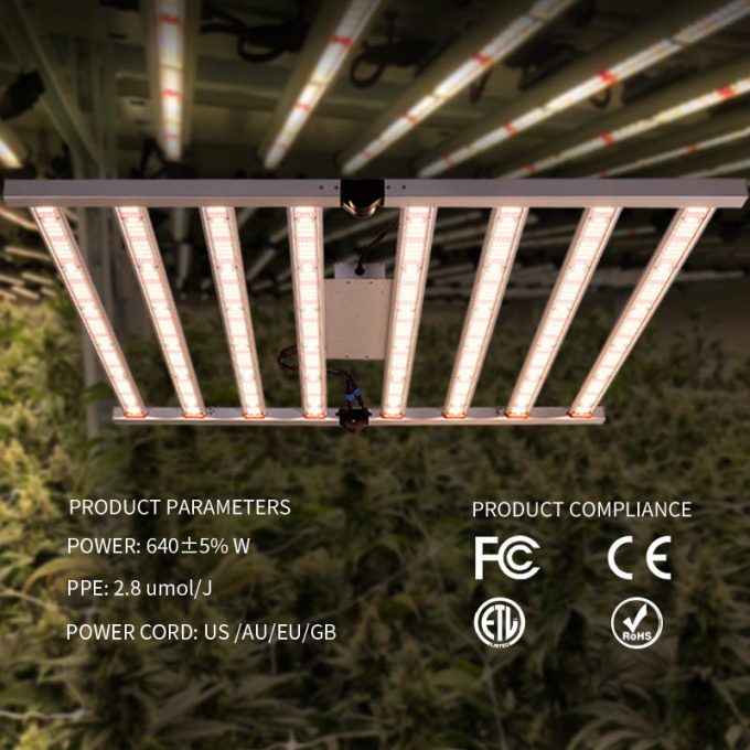 8 bar led grow light for medical plants